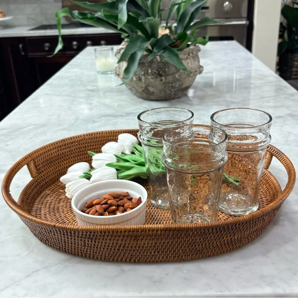 Willams Sonoma Hapao Oval Tray in Tea Stain  18 x 14 NWT